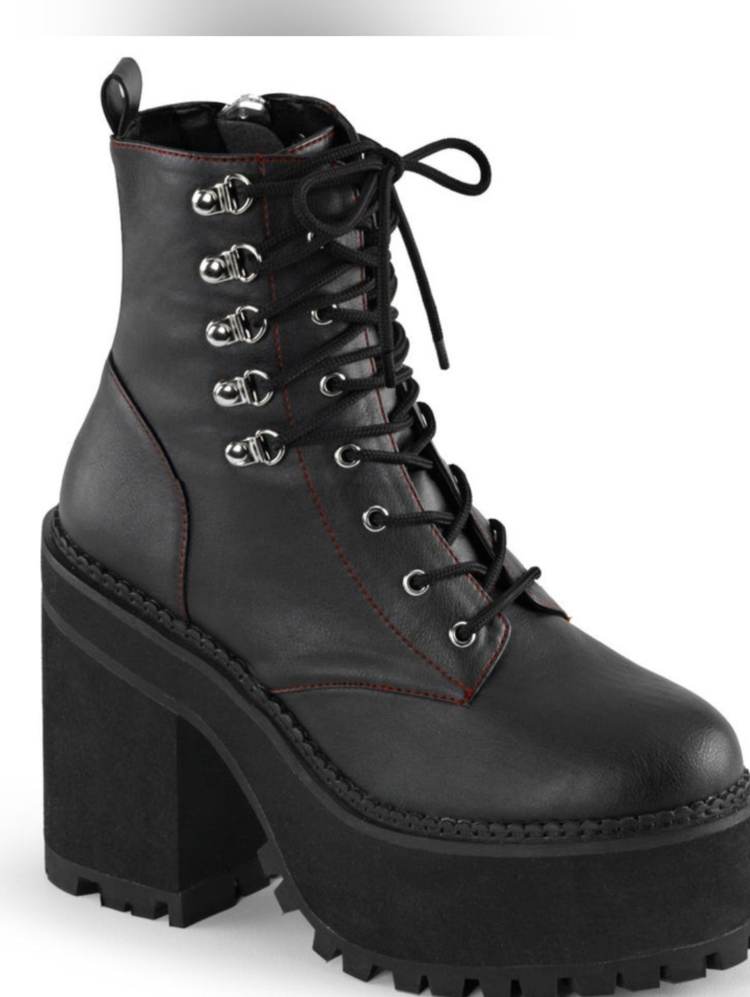 Demonia Assult 100 Black Vegan Leather
